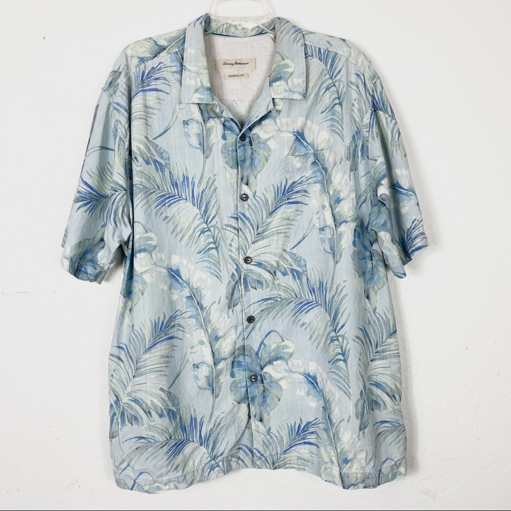 Tommy Bahama Light Blue Tropical Hawaiian Shirt